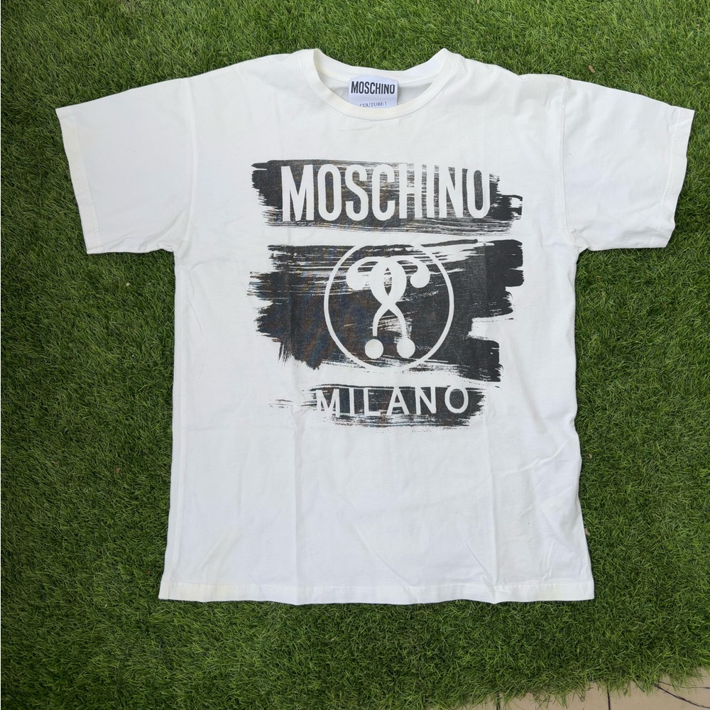 Moschino white and black cotton t-shirt